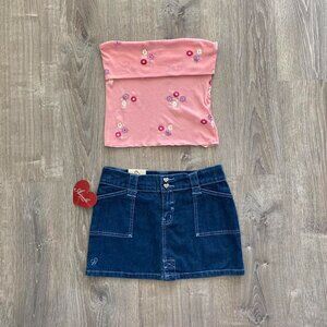 forest fairy mesh floral tube top